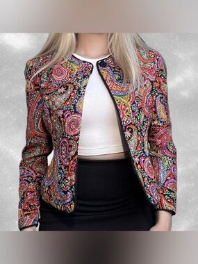 Vintage Quilted Silk Jacket from Maggy London